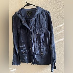 Sanctuary Womens Buttom Dowm Hooded Jacket Size XS Dark blue Color